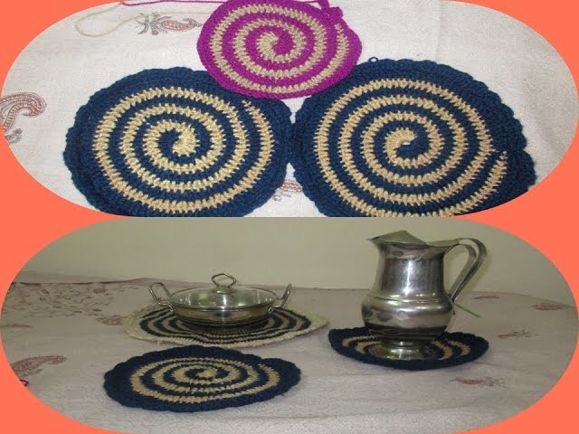 Utensil dining table mat using crochet [Hindi]