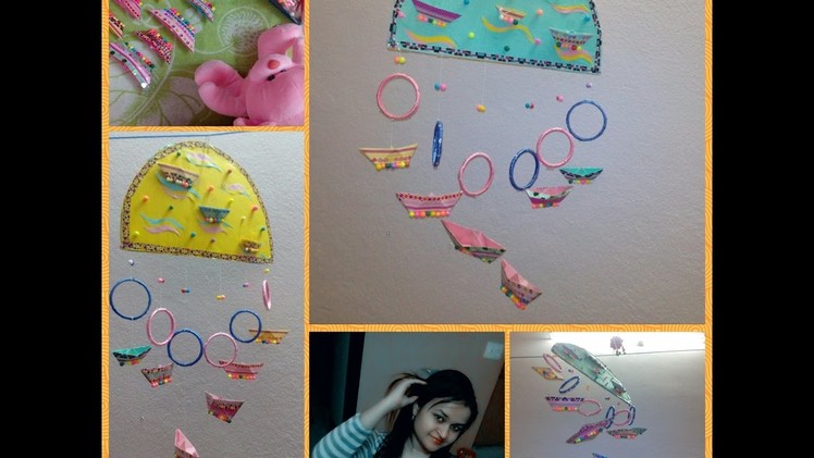 Wall Hanging With Bangles(simple and easy) paper wall hanging.Wall Decor | Best out of waste DIY