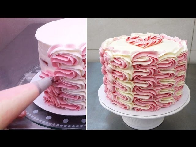 Buttercream Cake Decorating.Decorar con manga pastelera  *Cakes Step by Step