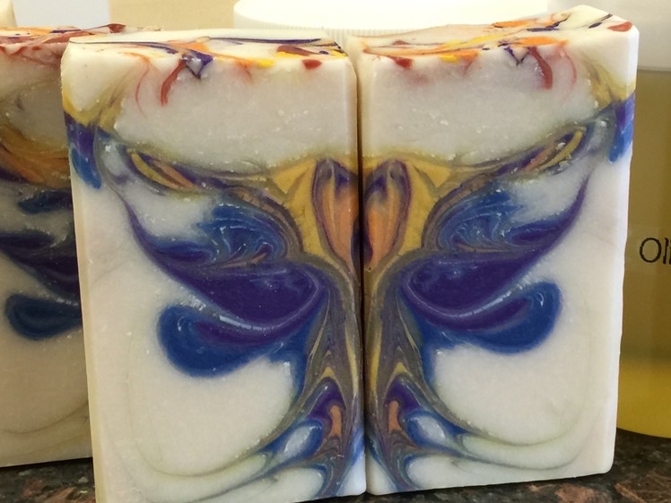 Butterfly Swirl Sapphire Mask Cold Process Soap Making from a Kit
