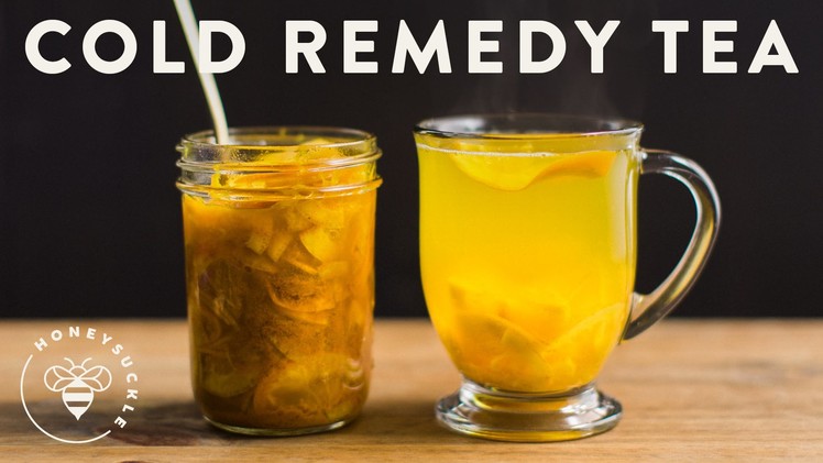Cold Remedy Tea with Turmeric Ginger Honey Citrus - Honeysuckle