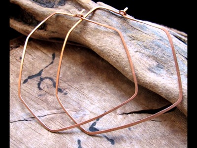 Copper Jewelry Creations - Geometric Hoop Earrings. Abstract Hoops