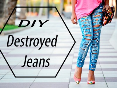 DIY - Como Desfiar Calça Jeans  Destroyed jeans