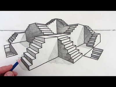 How to Draw Stairs Step by Step in Two Point Perspective