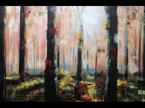 How to paint: Abstract Acrylic Landscape | Misty Forest Painting Lesson By Samuel Durkin