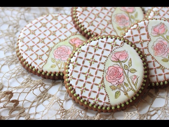How to Stamp and Stencil a Cookie (aka Rose Lattice Cookie)