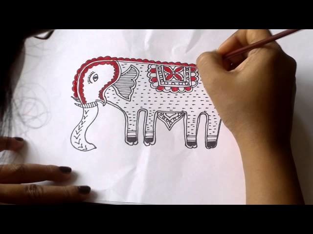 Lesson 10 : (हिन्दी) Draw an Elephant in Madhubani Art - Part 3