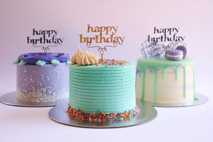 Mini Purple and Turquoise Buttercream Cakes- Rosie's Dessert Spot
