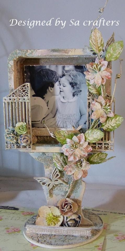 Mix media altered shadow box photo frame finished project