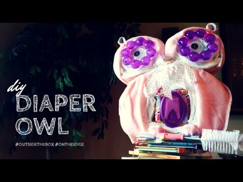 Owl Diaper Cake Tutorial - Baby Shower Idea