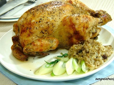 Roasted Chicken with Rice Stuffing