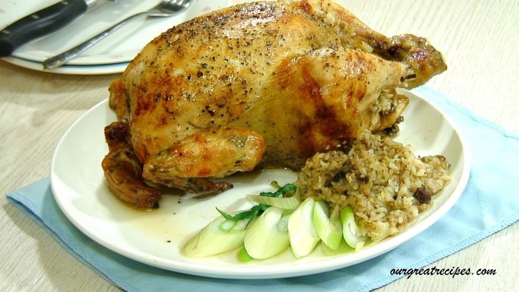 Roasted Chicken with Rice Stuffing
