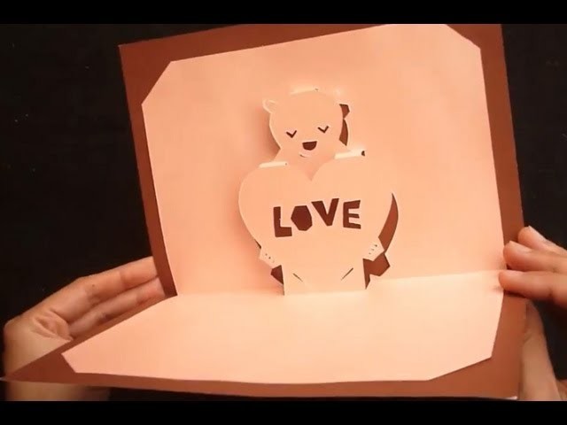 Teddy Bear Valentine's Love Pop Up Card Tutorial