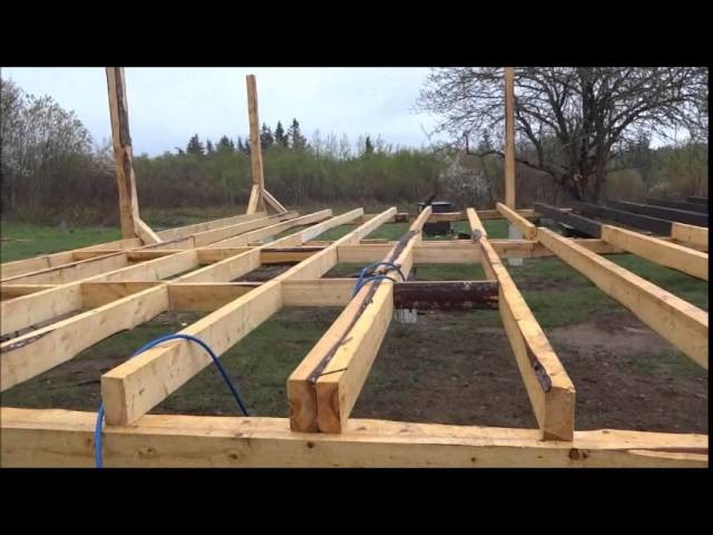 Time lapsed video of building a house off the grid on a homestead with home made lumber