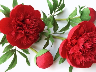 ABC TV | How To Make Red Charm Peony Paper Flower From Crepe Paper - Craft Tutorial
