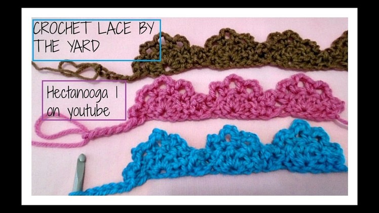 How to crochet  lace by the yard, edging, trim, embellishment,  crochet as much as needed end to end