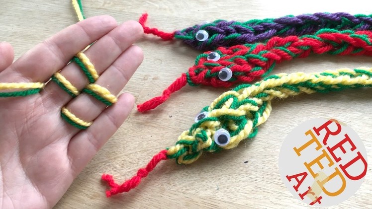 How to Finger Knit a Snake DIY - Finger Knitting Projects - No Sew