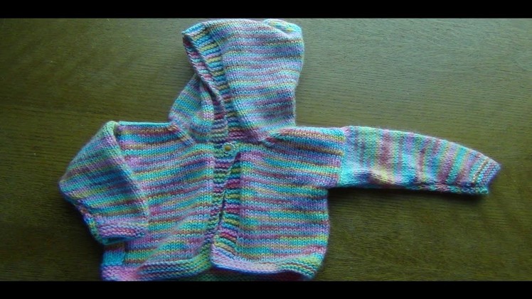 How to Knit a Baby  Jacket with a Hoodie Part 2