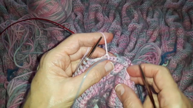 HOW TO KNIT CABLES, 24 stitches wide, using a circular needle!