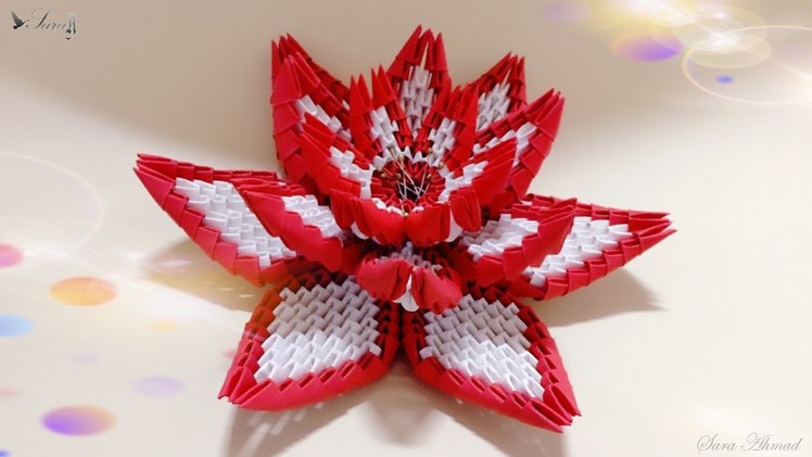 How to make 3d origami flower 4