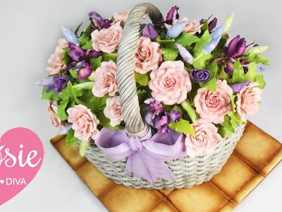 How to make a Basket of Flowers Cake