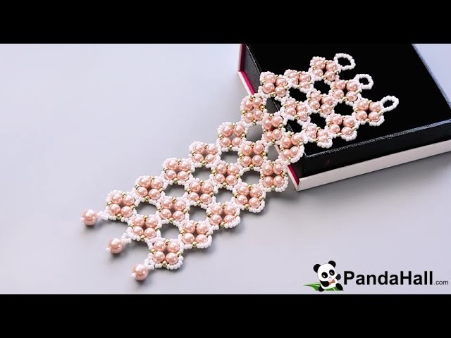 How to Make a Graceful Wide Cuff Bracelet with Pearl and Seed Beads