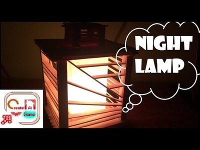 How To Make A Night Lamp Handmade -  Made Out Of Popsicle Sticks
