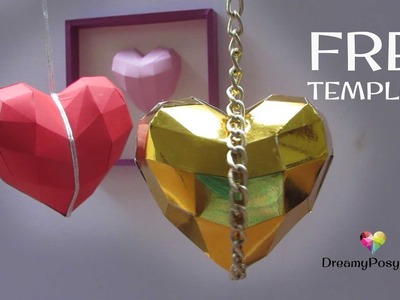 How to make a paper 3D heart, free template
