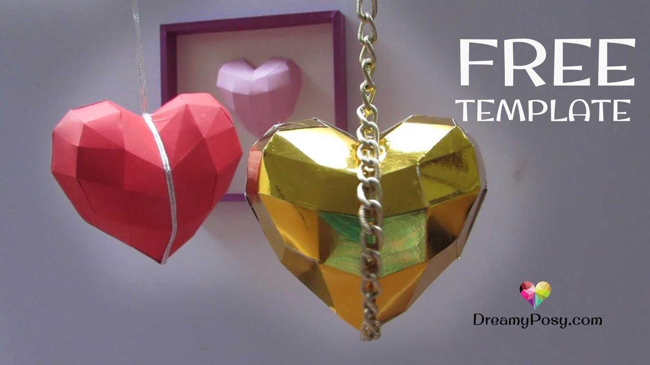 how to make a paper 3d heart free template