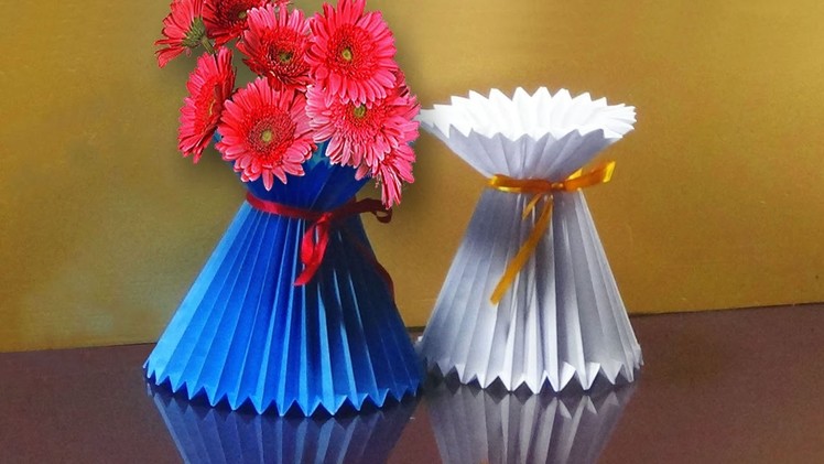 How To Make A Paper Flower Vase | Very Easy And Simple Way |