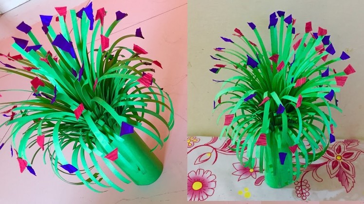 How to make a Paper flowers bouquet | Drawing room decor idea - artsNcraft | Mothers day gift idea