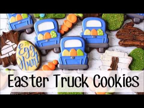How to Make Decorated Easter Truck Sugar Cookies