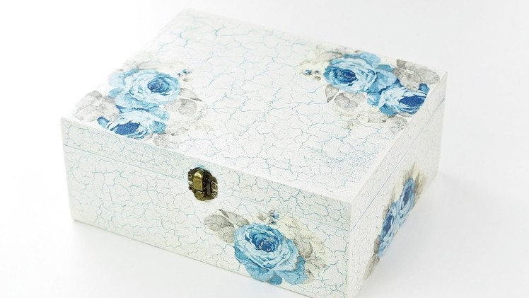 How to make decoupage box with easy crackle - Fast & Easy TUTORIAL - DIY