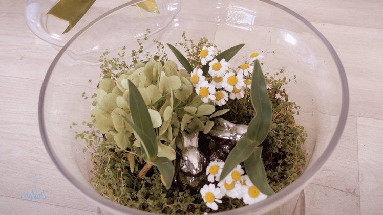 How to Make Easter-Themed Terrarium with Silver Bunny Rabbits