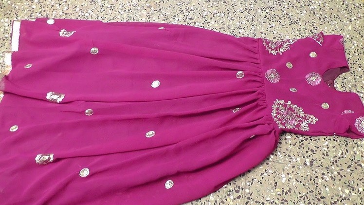 HOW TO MAKE LONG GOWN FROM SAREES CUTTING AND STITCHING.PART-2