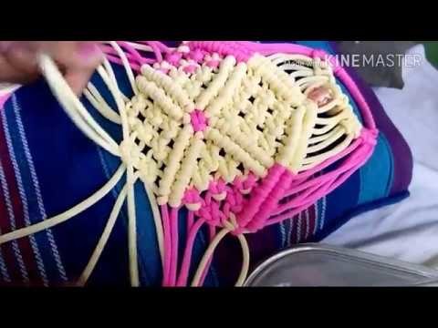 How to make mirror hanger.wall piece with macrame