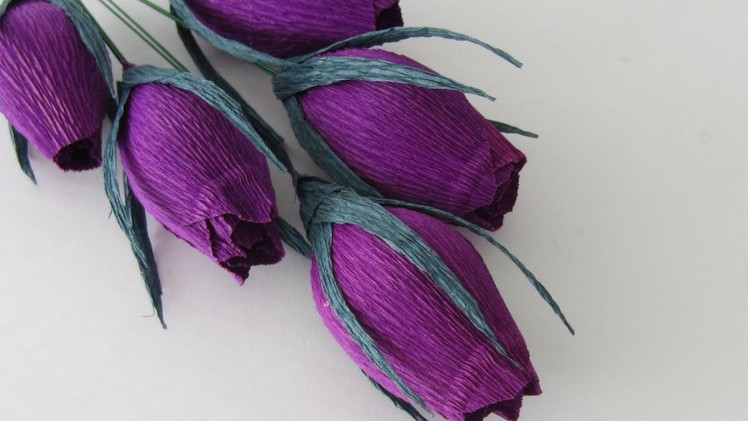 HOW TO MAKE ROSE BUDS USING CREPE PAPER