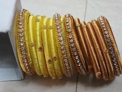 How to make silkthread bangle set easily at home l DIY l how to make designer bangles easily at home