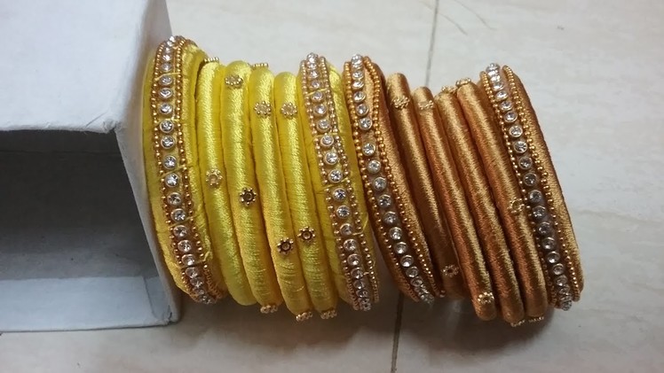 How to make silkthread bangle set easily at home l DIY l how to make designer bangles easily at home