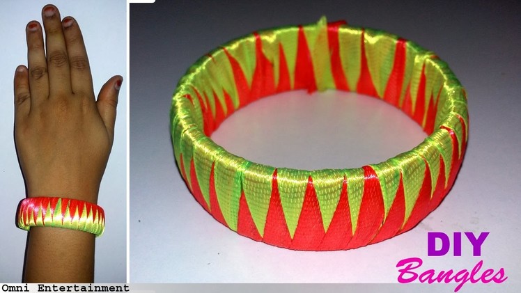 How to make Zigzag SILK RIBBON BANGLE |Easy making bangle with silk ribbon|Omni trends