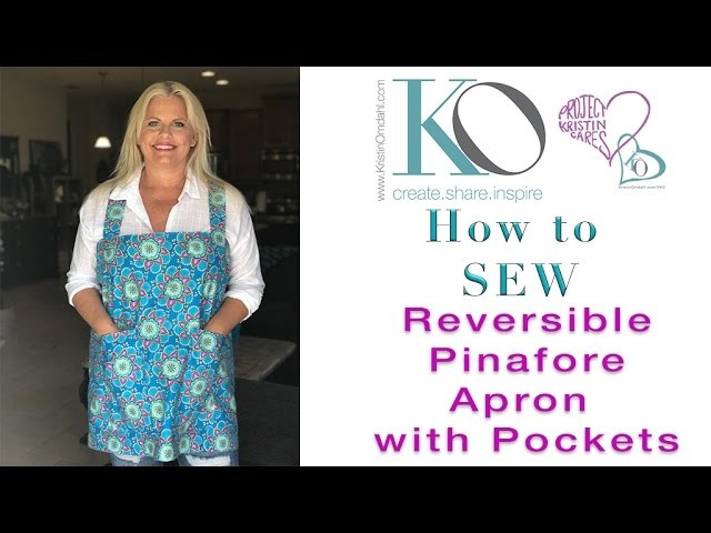 How to Sew Reversible Pinafore Apron with Deep Pockets Great Quick & Easy Gift