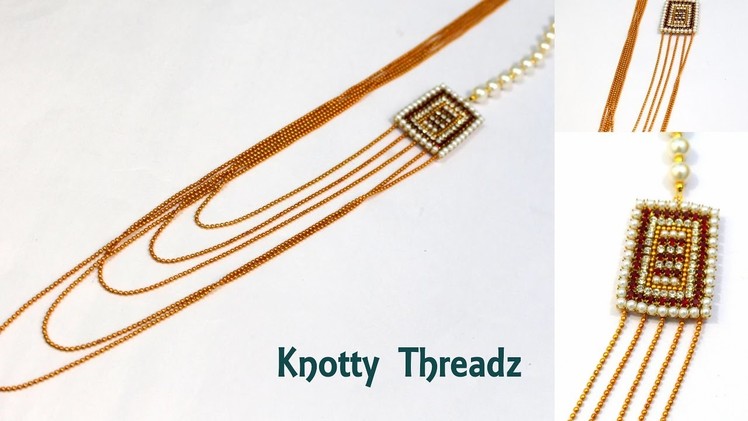 Jewelry | How to make a Simple Chandra Haram at Home | Tutorial | Knotty Threadz