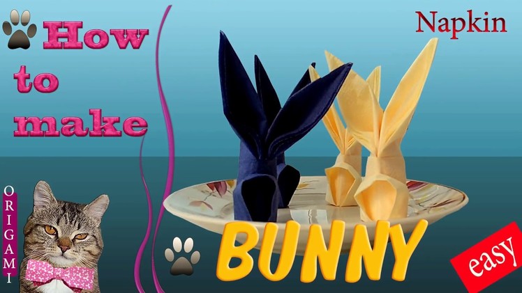 Origami napkin. How to make a bunny from a napkin? Table setting at Easter