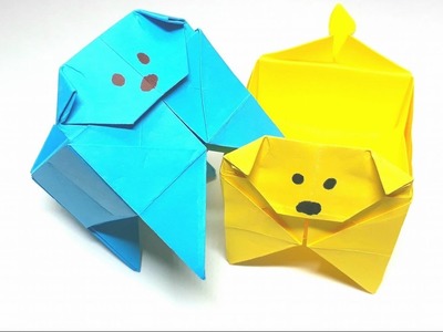 Origami Tutorial - How to fold an Easy paper Origami Box shaped Dog