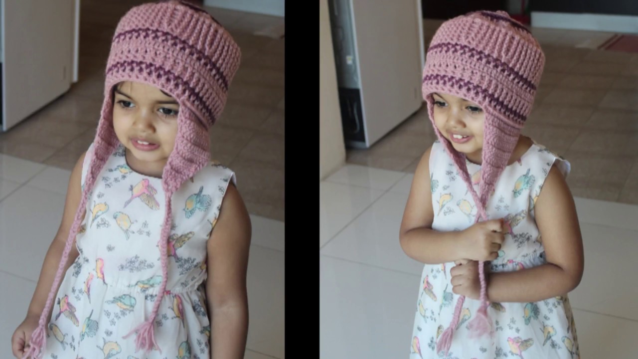 Part  1 How to Crochet ear flap cap for Baby