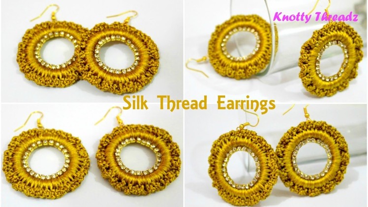 Silk Thread Jewelry | How to make Latest Design Silk Thread Earrings Using Donuts | Tutorial |