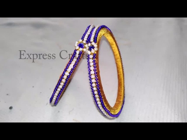 Stone bangle |Making silk thread bangles | How to make silk thread bangles at home