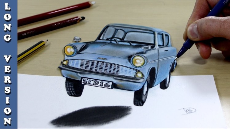 3D Trick Art on Paper Harry potter's car, Long version