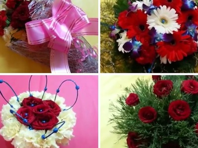 4 ● Simple and Easy Beautiful Flower Bouquets at Home. How to Make Flower Bouquets. Flower Bouquets.