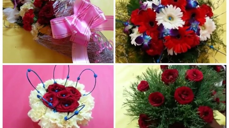 4 ● Simple and Easy Beautiful Flower Bouquets at Home. How to Make Flower Bouquets. Flower Bouquets.